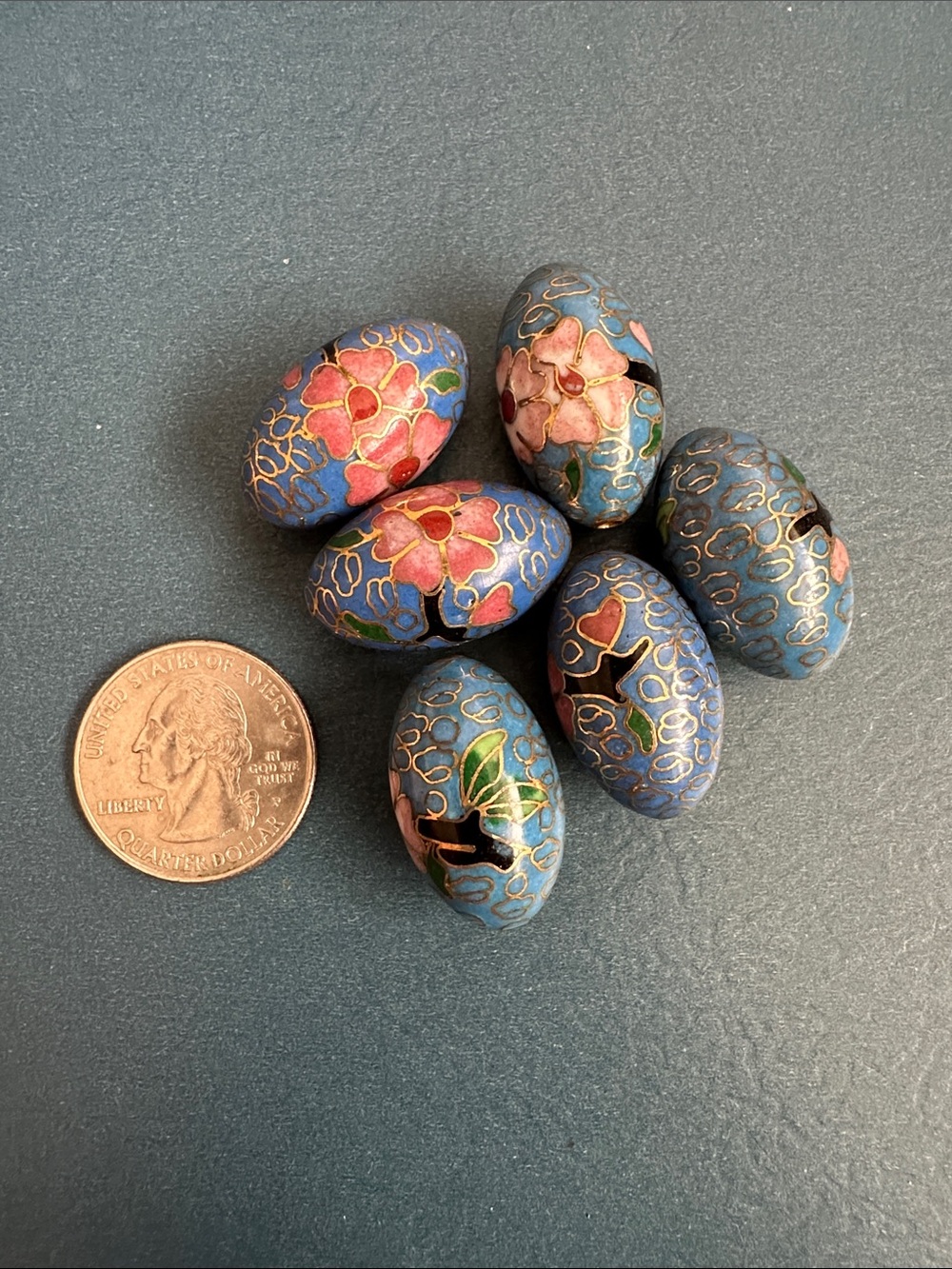 Vintage LARGE Oval Cloisonné beads bundle